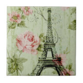 Frühlingsholz Rosa Blumenzauber, Periseiffelturm Fliese (Vorderseite)