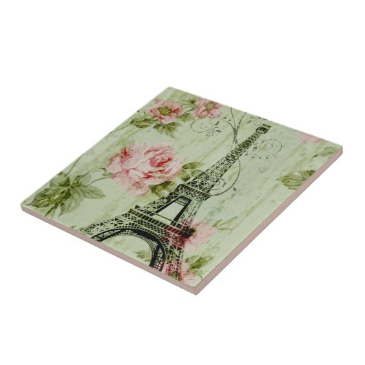 Frühlingsholz Rosa Blumenzauber, Periseiffelturm Fliese (Seite)