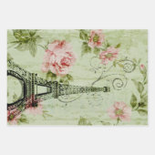 Frühlingsholz Rosa Blumenzauber, Periseiffelturm Geschenkpapier Set (Vorderseite 3)