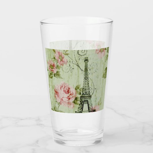 Frühlingsholz Rosa Blumenzauber, Periseiffelturm Glas (Rückseite)