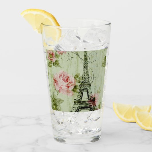 Frühlingsholz Rosa Blumenzauber, Periseiffelturm Glas (Vorderseite Ice)