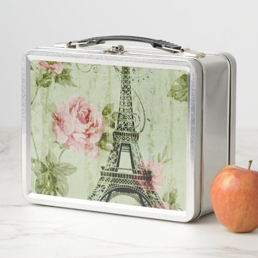 Frühlingsholz Rosa Blumenzauber, Periseiffelturm Metall Brotdose (Beispiel)