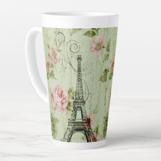 Frühlingsholz Rosa Blumenzauber, Periseiffelturm Milchtasse (Linke Ecke)