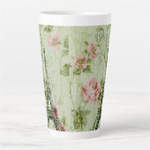 Frühlingsholz Rosa Blumenzauber, Periseiffelturm Milchtasse (Vorderseite)