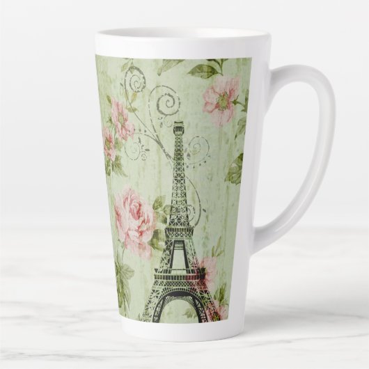 Frühlingsholz Rosa Blumenzauber, Periseiffelturm Milchtasse (Rechts)