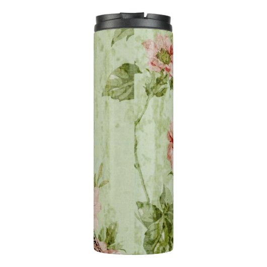 Frühlingsholz Rosa Blumenzauber, Periseiffelturm Thermosbecher (Rückseite)