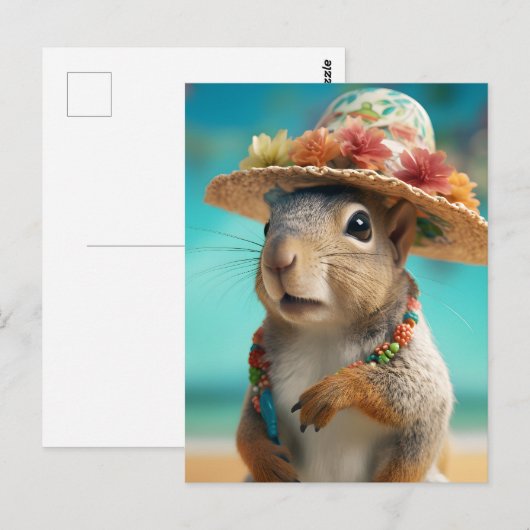 Frühlingshörnchen Postkarte (Vorne/Hinten)