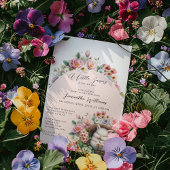 Frühlingshügel Rosa Blumenstrauß Baby Girl Dusche Einladung