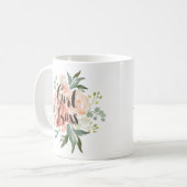 Frühlingshügel und Pfirsichfarben Blumenkohl Kaffeetasse (Vorderseite Links)