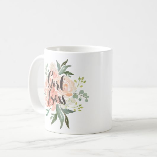 Frühlingshügel und Pfirsichfarben Blumenkohl Kaffeetasse (Vorderseite Links)