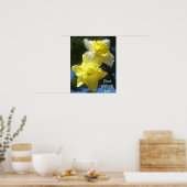 Frühlingshühnchen, schöne Daffodien, anpassbares P Poster (Küche)