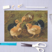 Frühlingshühner Dekoupage Entkopplung Rustikal Seidenpapier (Handwerk)