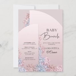 Frühlingshühner Rosa Dusty blauen Blüten Baby Brun Einladung