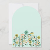 Frühlingshühner Wildblume Osterfest Kinderdusche B Einladung (Rückseite)