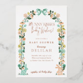 Frühlingshühner Wildblume Osterfest Kinderdusche B Folieneinladung (Vorderseite)