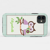 Frühlingshuhu, Minzgrün karierte Grenze iPhone Case-Mate iPhone Hülle (Rückseite (Horizontal))