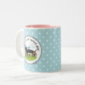 Frühlingshund Dackel (schwarz und braun) Niedlich Zweifarbige Tasse (Vorderseite Links)