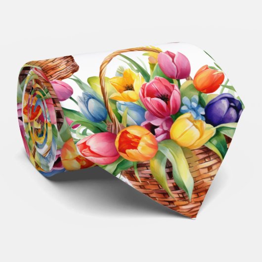 Frühlingshuppen Farbenfrohe Regenbogen Wasserfarbe Krawatte (Gerollt)