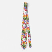 Frühlingshuppen Farbenfrohe Regenbogen Wasserfarbe Krawatte (Vorderseite)