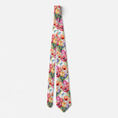 Frühlingshuppen Farbenfrohe Regenbogen Wasserfarbe Krawatte (Rückseite)