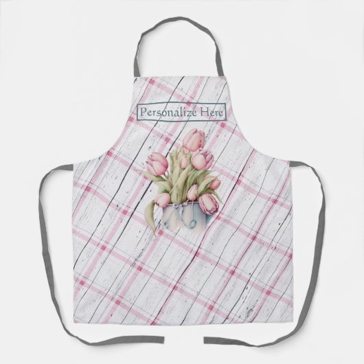 Frühlingshuppen mit rosa Bauernhaus Hintergrund Sc Schürze (Vorderseite)