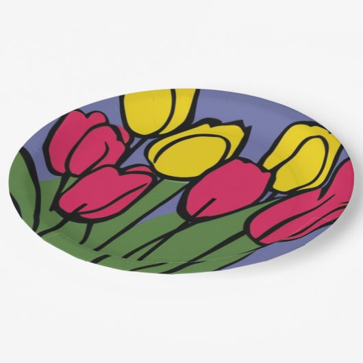 Frühlingshuppen Pappteller (Schrägansicht)