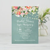 Frühlingshuppen und Rose | AQUAMARINES BRAUTPARTY Einladung (Stehend Vorderseite)