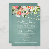 Frühlingshuppen und Rose | AQUAMARINES BRAUTPARTY Einladung (Vorne/Hinten)