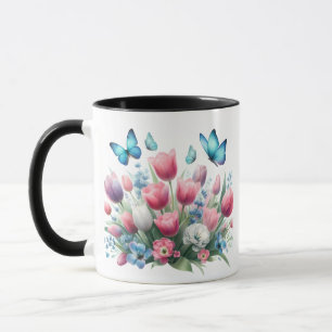 Frühlingshuppen und Schmetterlinge Tasse