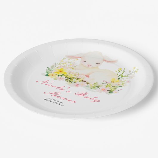 Frühlingshüte Pappteller (Schrägansicht)