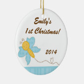 Frühlingsinsekt Schmetterling Personalisierter Nam Keramikornament (Rechts)