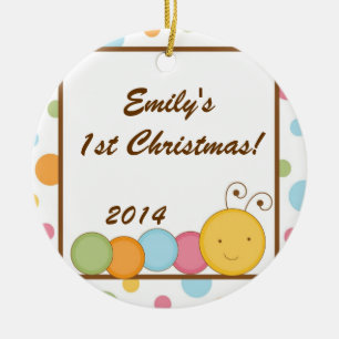 Frühlingsinsekt Wurm Personalisierter Name Ornamen Keramikornament