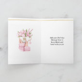 Frühlingskaffee mit Blume Happy Birthday Feiertagskarte (Innenseite)