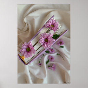Frühlingskapitel: Lila Blüten & Seidenbuchkunst Poster