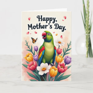 Frühlingskarte mit Blumen und Vögeln Karte