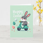 Frühlingskarte mit Bunny Scooter Karte (Gelbe Blume)