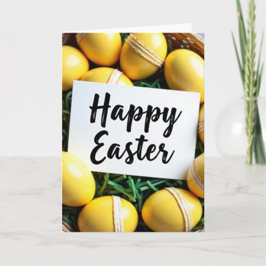 Frühlingskarte mit gelben Eiern Karte (Vorderseite)