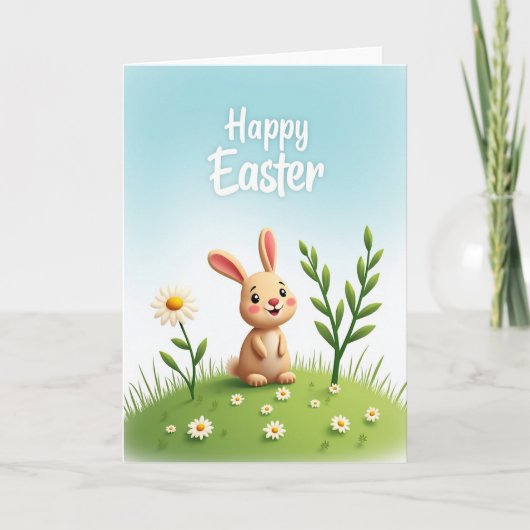 Frühlingskarte mit Häschen Daisy Karte (Vorderseite)