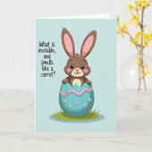 Frühlingskarte mit Hasen-Rätsel Karte (Gelbe Blume)