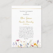 Frühlingskarte orthodoxe Wildblumen Hochzeitskarte Platzkarte (Rückseite)