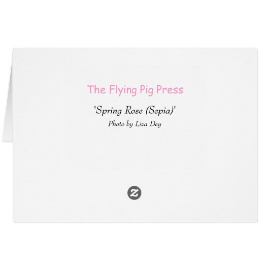 "Frühlingskarte (Sepia)" Grußkarte (Rückseite Horizontal)