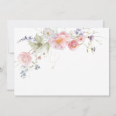 Frühlingskarte Wildblumen Rosa weiße Hochzeitskart Save The Date (Rückseite)