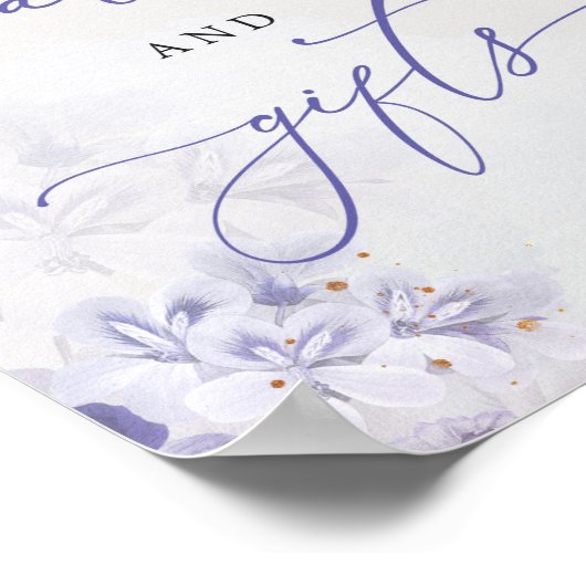 Frühlingskarten und -geschenke, lila bläuliche Blu Poster (Ecke)