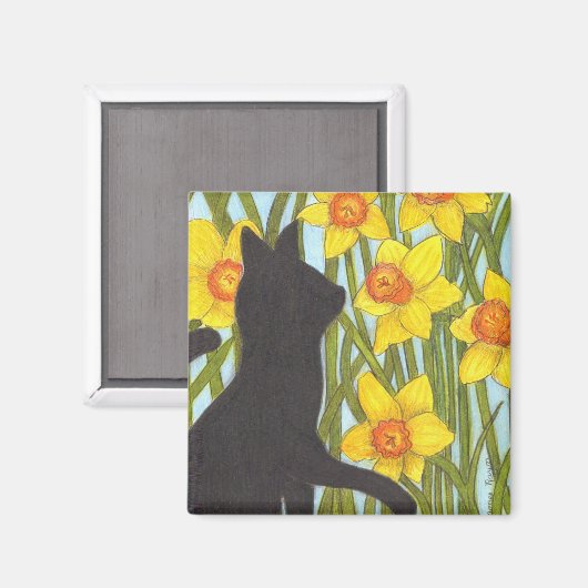 Frühlingskatze Magnet (Vorderseite/Rückseite)