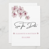 Frühlingskirsche blühen die Hochzeit der Einladung (Vorne/Hinten)