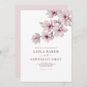 Frühlingskirsche blühen die Hochzeit der Einladung (Vorne/Hinten)