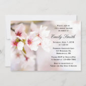 Frühlingskirsche blüht rosa Weißes Brautparty Einladung (Vorderseite)