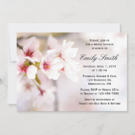 Frühlingskirsche blüht rosa Weißes Brautparty Einladung