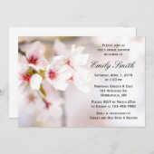 Frühlingskirsche blüht rosa Weißes Brautparty Einladung (Vorne/Hinten)