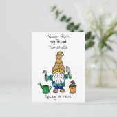 Frühlingsknome bereit für den Garten Postkarte (Stehend Vorderseite)